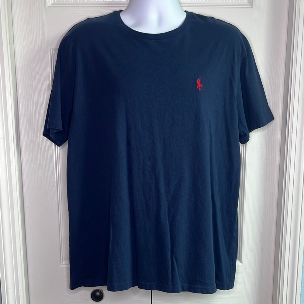 3 for $20 Polo by Ralph Lauren Mens 100% Cotton Crew Short Sleeve T-shirt Blue L